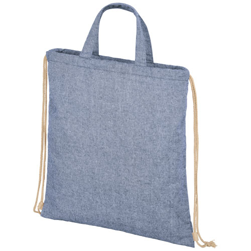 Sac publicitaire coton recyclé 210 g avec cordon Pheebs Bleu bruyère